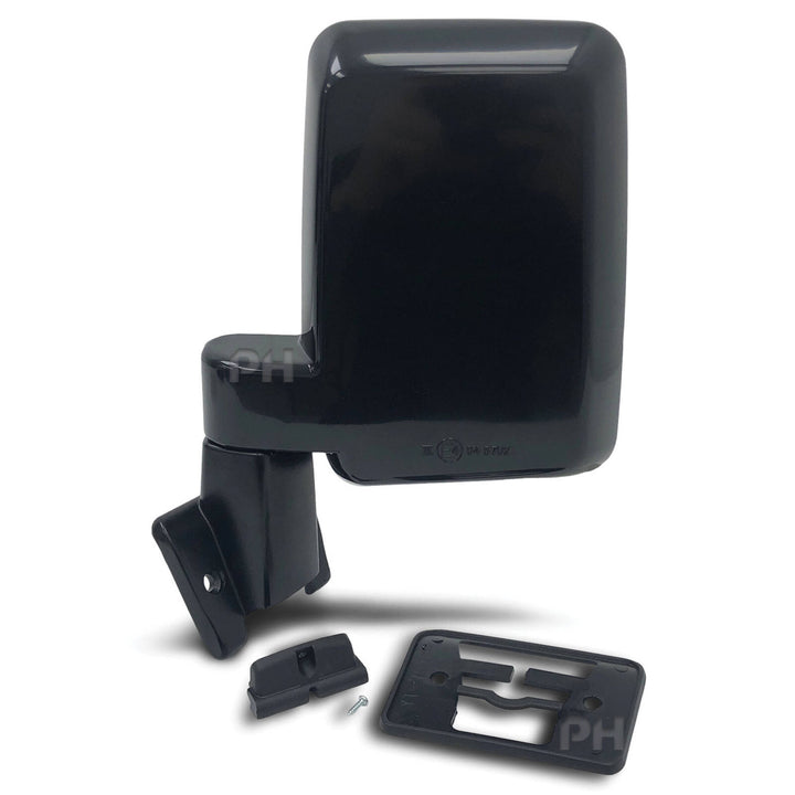 Door Mirrors Black Plastic Base PAIR Fits Landcruiser 60 Series 1980 - 1990