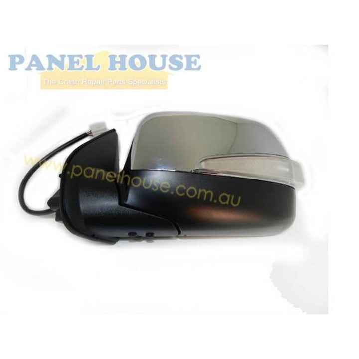 Door Mirrors PAIR Chrome Electric Auto Fold Blinker fits Holden Rodeo RA 06-08