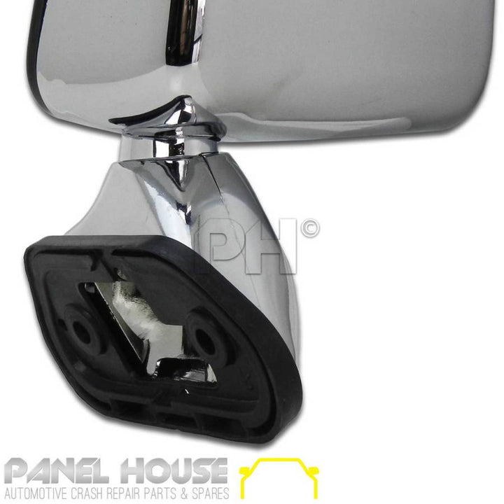 Door Mirror PAIR Chrome Skin Mount With Cap Fits Toyota Hilux 88-97