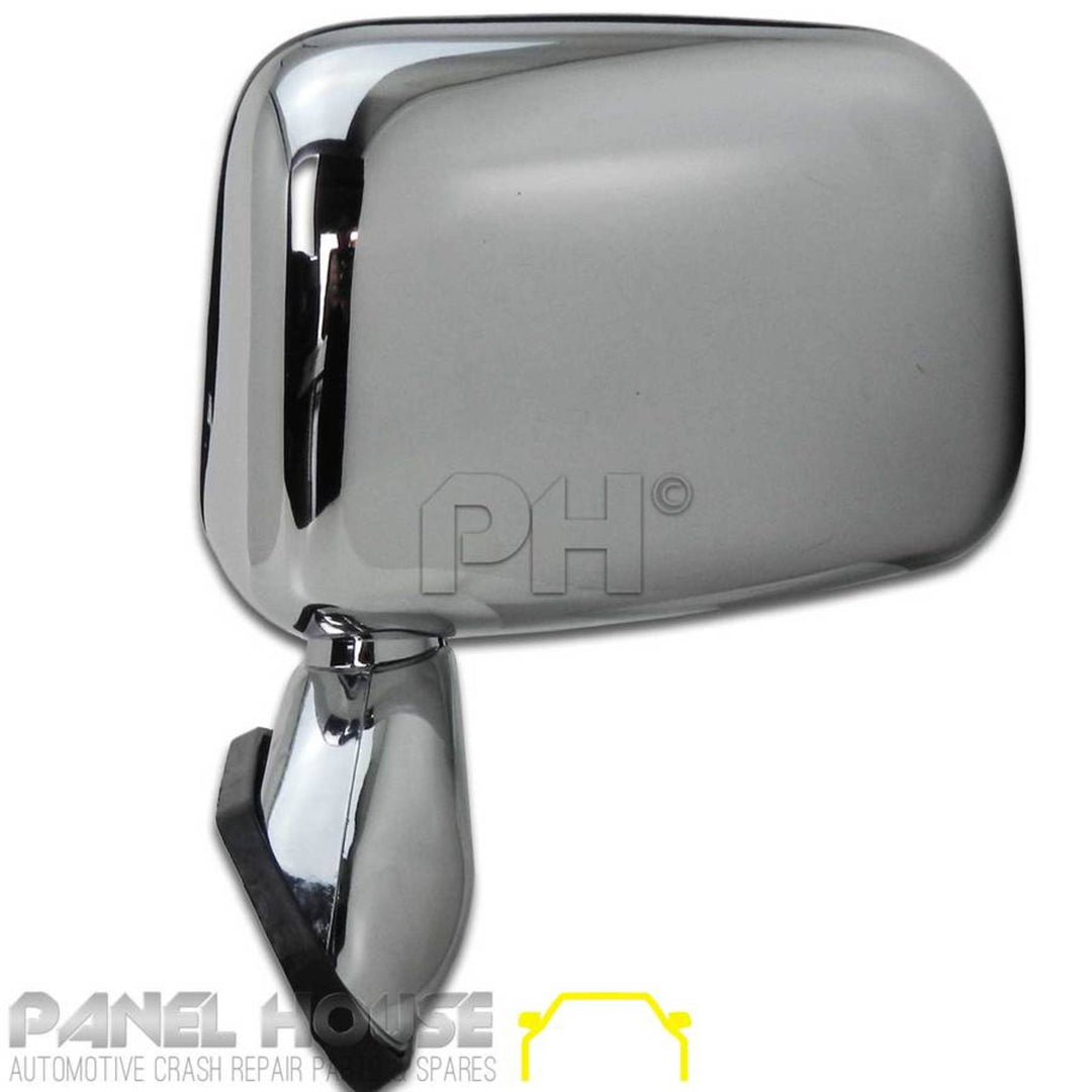Door Mirror PAIR Chrome Skin Mount With Cap Fits Toyota Hilux 88-97
