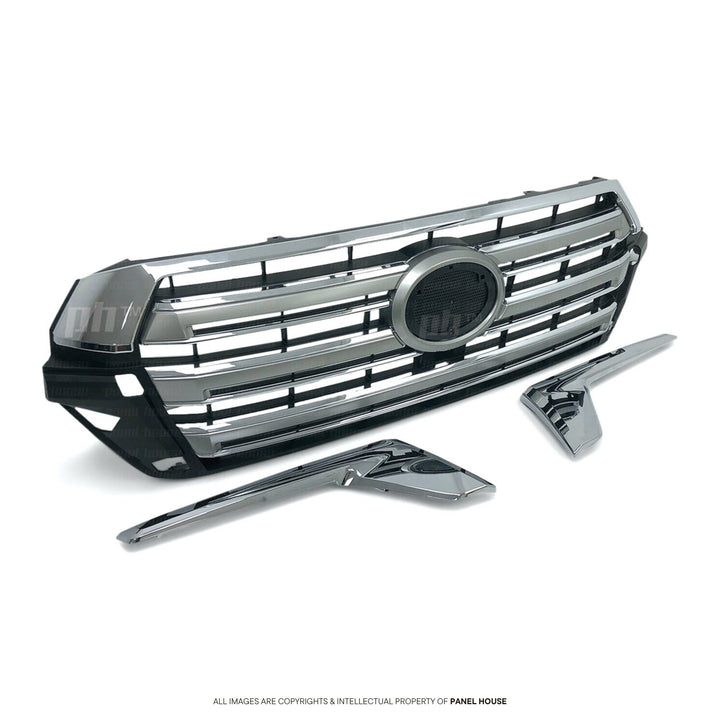 Grill Chrome Fits Toyota Landcruiser 200 Series 2015- GXL VX Sahara