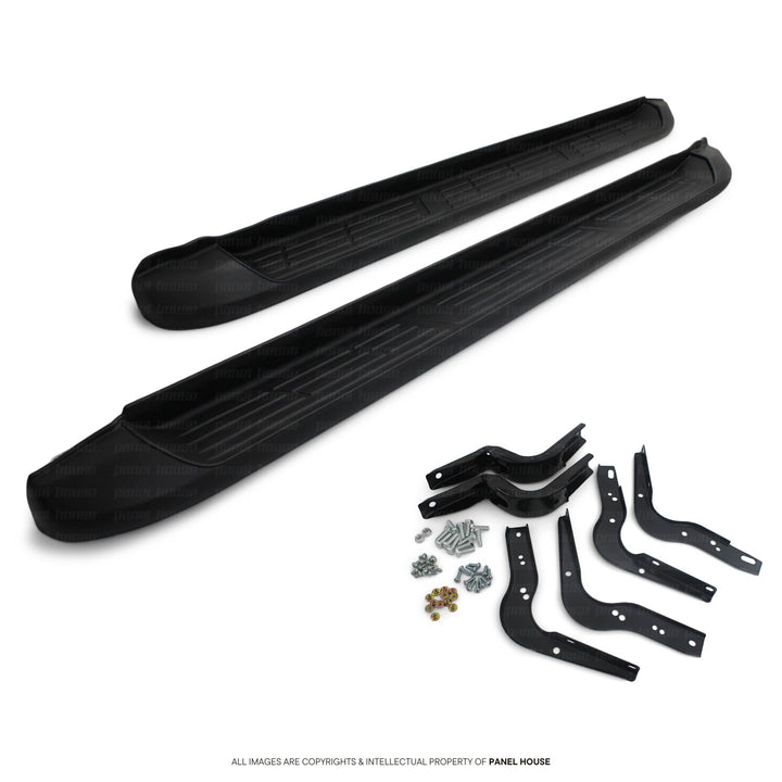 Black Edition Aluminium Side Steps fits Toyota Hilux Dual Cab 4DR N70 2005 - 2015 TRD