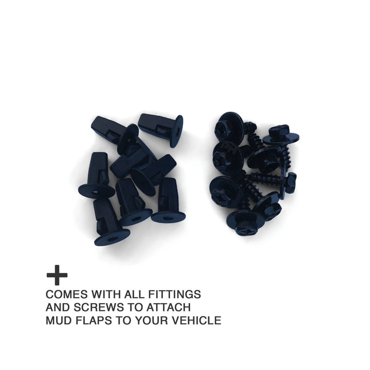 Rear Mud Flaps PAIR Shorter Style & Screws Fits Toyota Hilux 05-14 4WD SR5