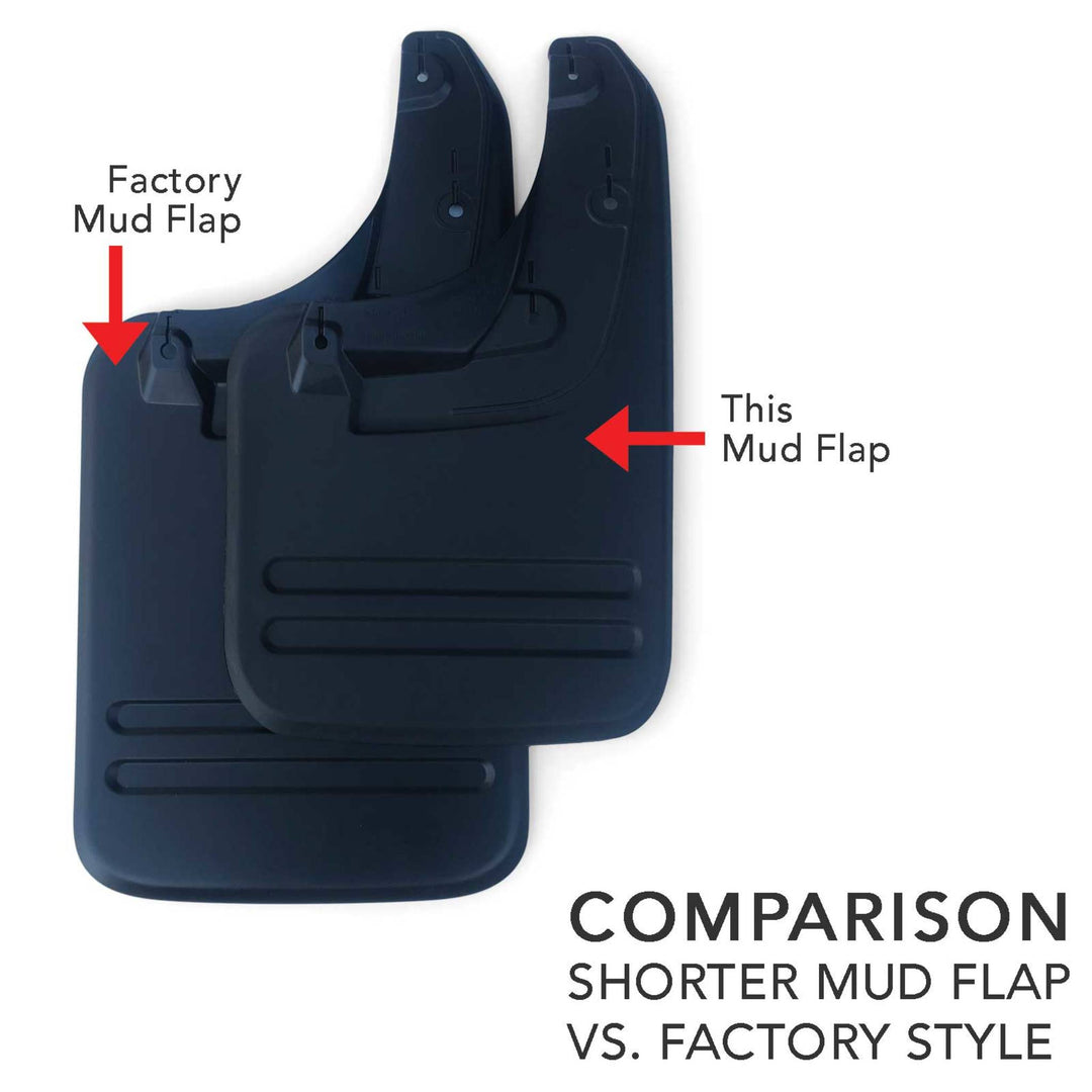Rear Mud Flaps PAIR Shorter Style & Screws Fits Toyota Hilux 05-14 4WD SR5
